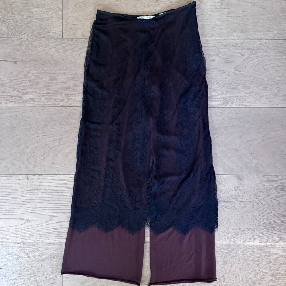 Zara Blogger Favorite Mixed Black Lace Skirt and contrasting pants size small - Picture 8 of 16